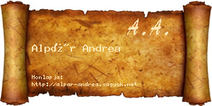 Alpár Andrea névjegykártya