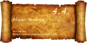 Alpár Andrea névjegykártya