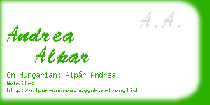 andrea alpar business card