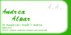 andrea alpar business card